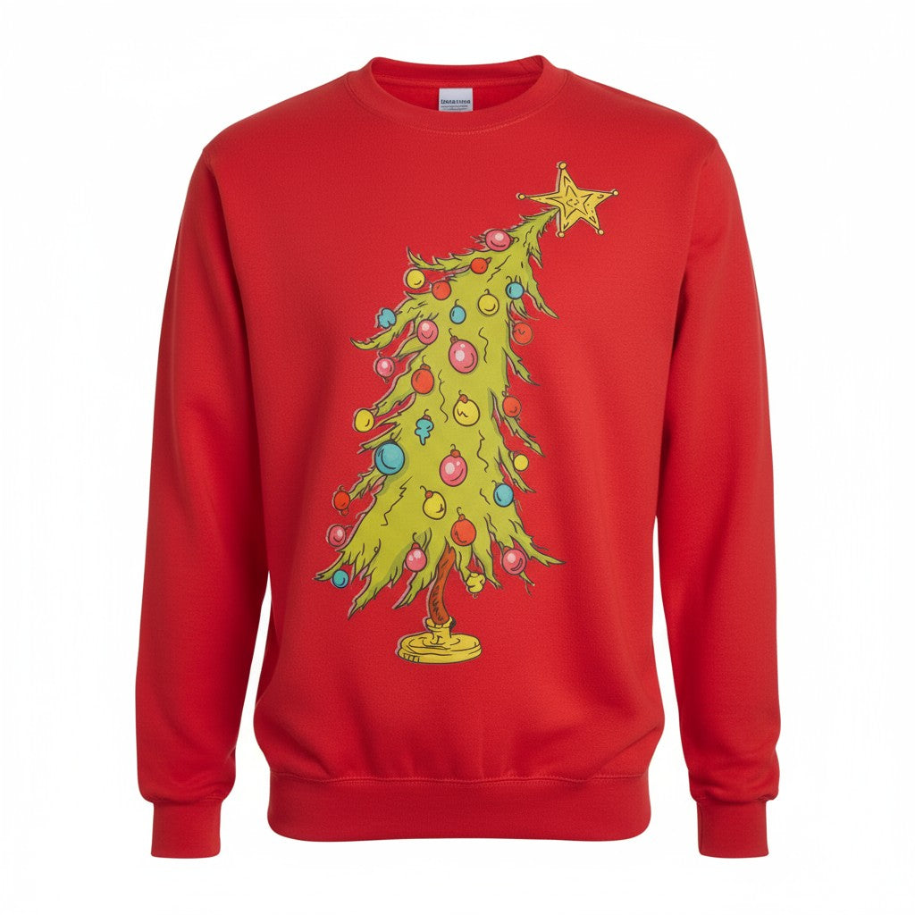 Grinch Tree Red Christmas Sweatshirt