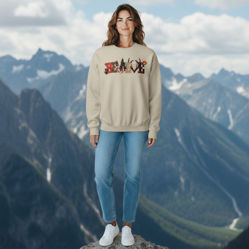 Believe Sand Brown Christmas Sweatshirt